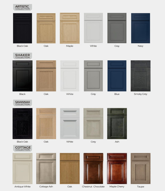 framed cabinets colors