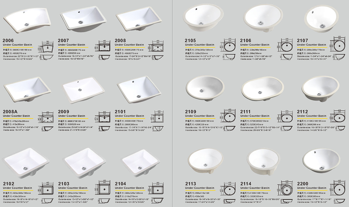 porcelain sinks