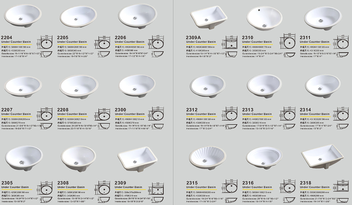 porcelain sinks
