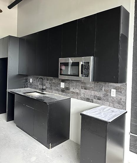 #Matt Black Frameless Kitchen Cabinets project 