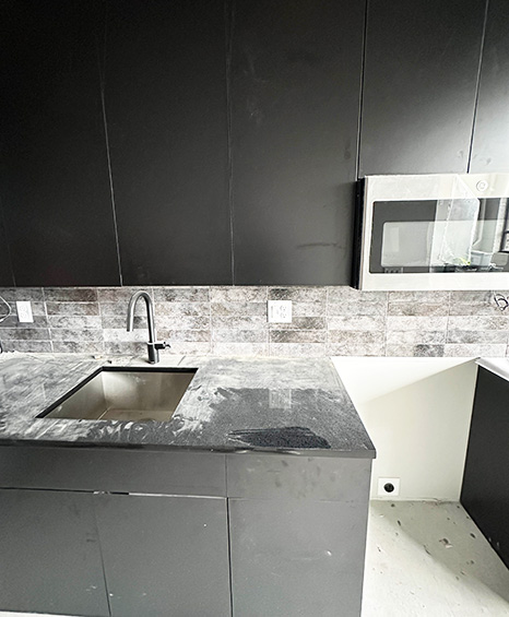#Matt Black Frameless Kitchen Cabinets project 