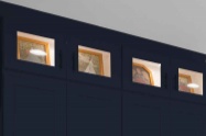 matte navy blue kitchen cabinets
