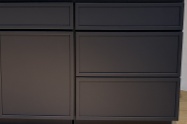 matte navy blue kitchen cabinets