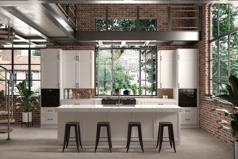RTA white shaker kitchen cabinets