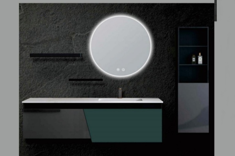 Modern wood floating bathroom vanity