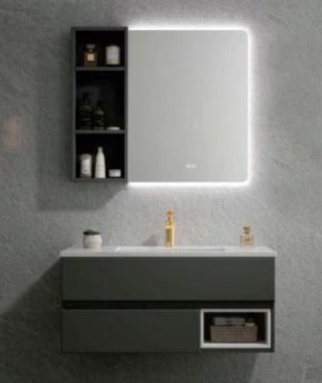 Modern floating bathroom vanity set