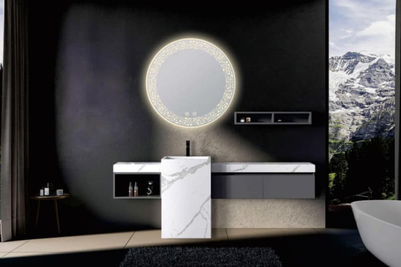 Side by side bathroom vanities