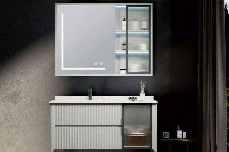 Side by side bathroom vanities