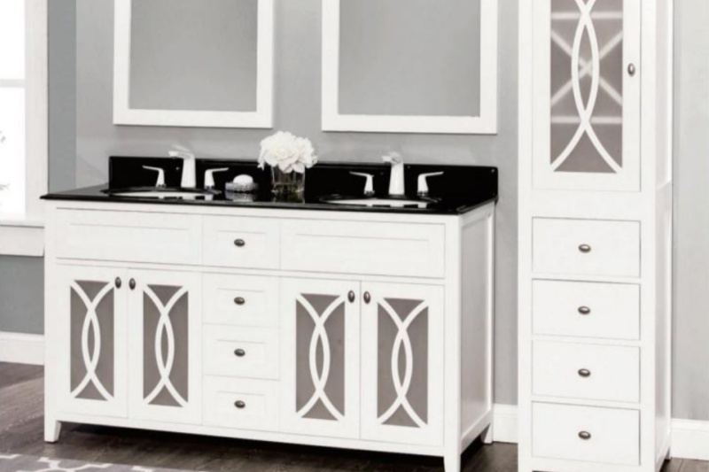 Freestanding bathroom vanity without top