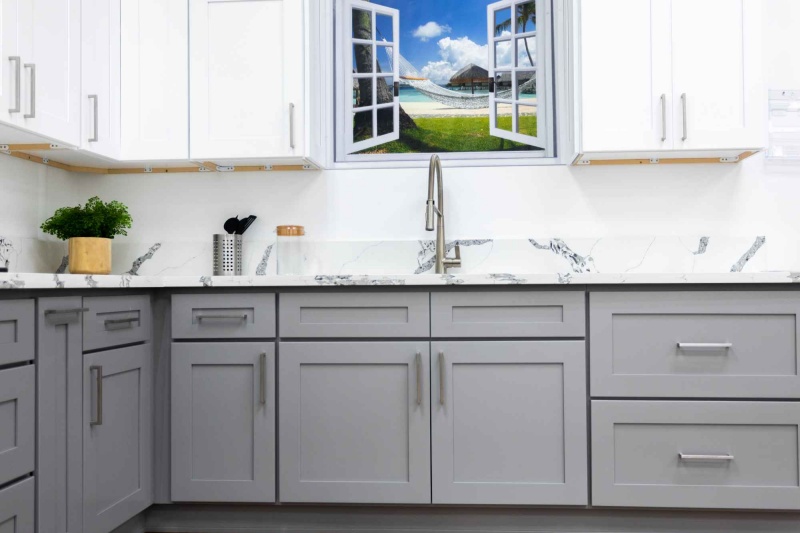 white kitchen cabinets white countertop