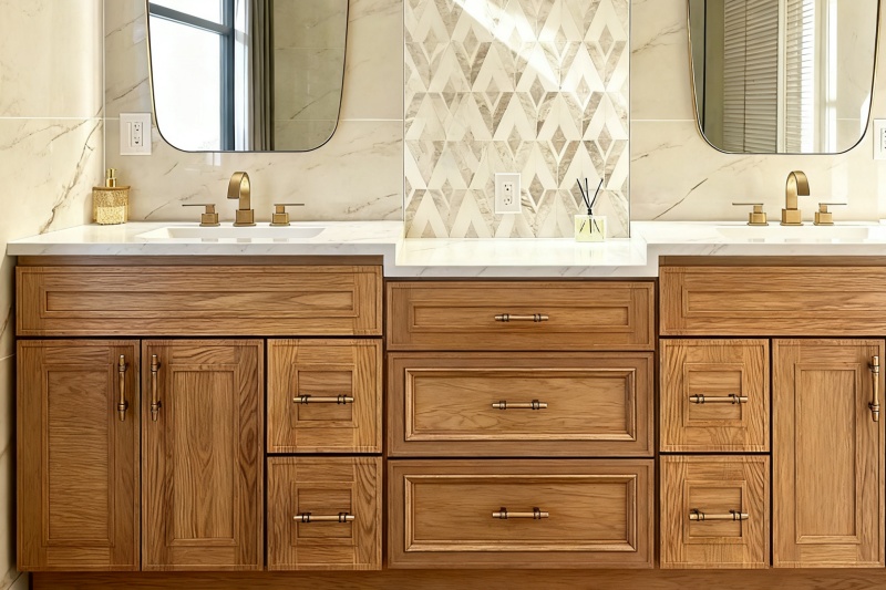 Modern oak vanity cabinets USA