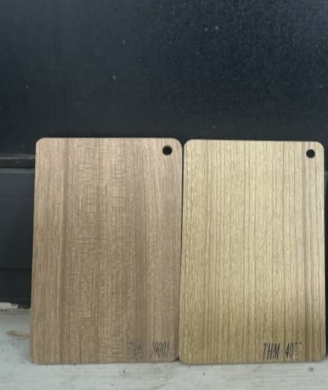 Glossy UV-coated blue cabinetry