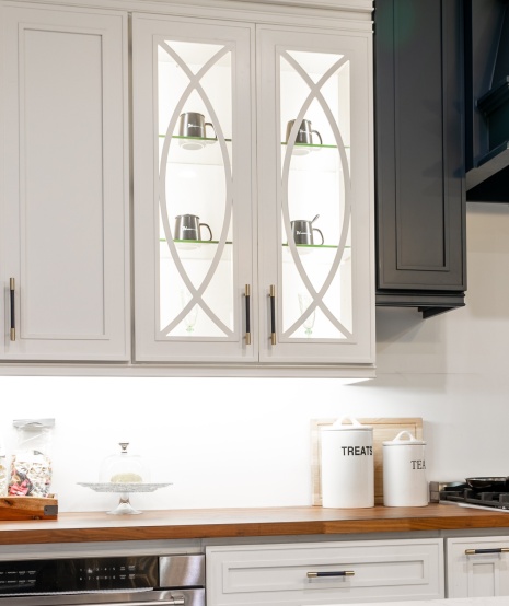 Unique glass door cabinet configurations