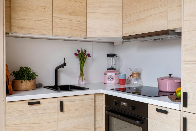 Modern light wood cabinet finishes