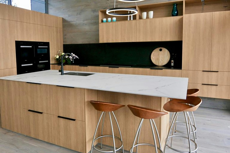 Sleek melamine coated wooden cupboards