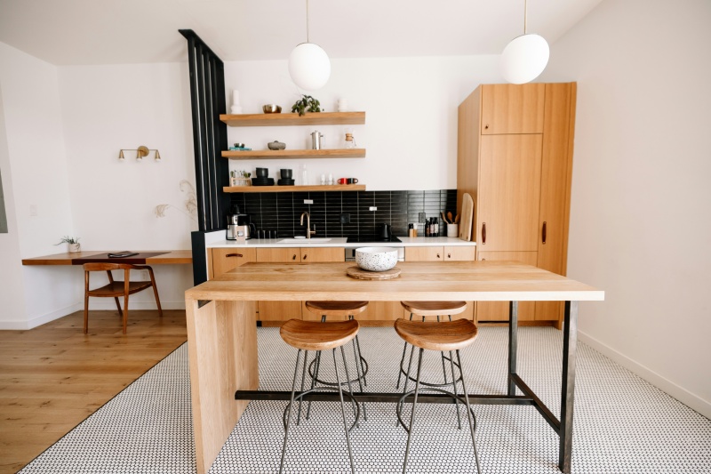 Sleek melamine coated wooden cupboards
