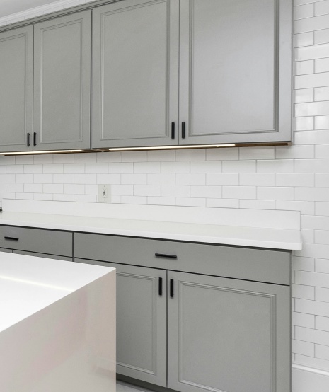 Affordably Priced Gray Plywood Cabinetry