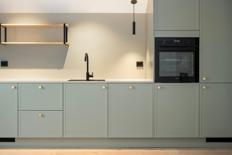 Blue color eco-conscious cabinet choice