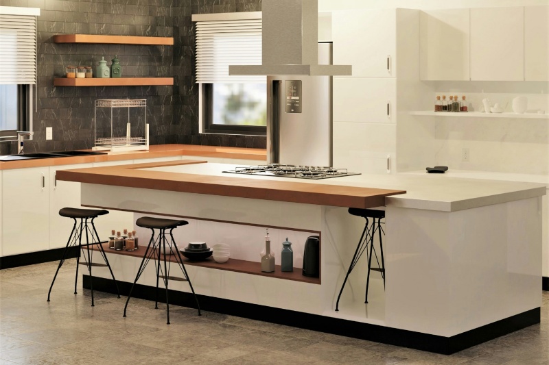 modern kitchen cabinets open shelves