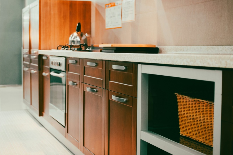 Vietnamese custom painted kitchen cabinets