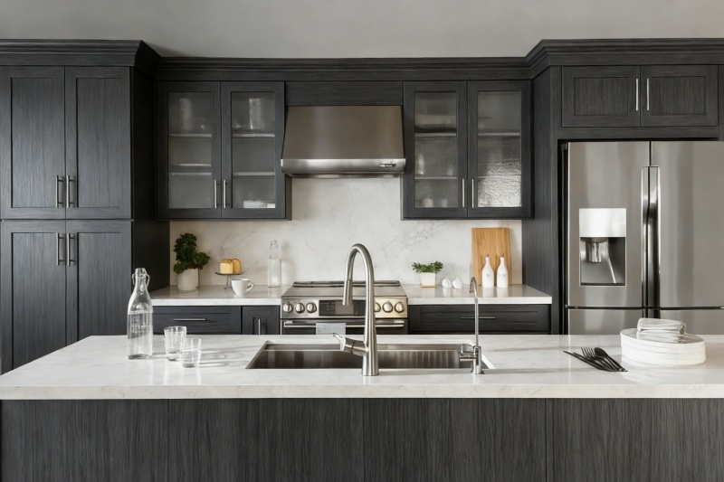 Modern Shaker Smoky Grey Cabinets Design Modern Shaker Smoky Grey Cabinets Design