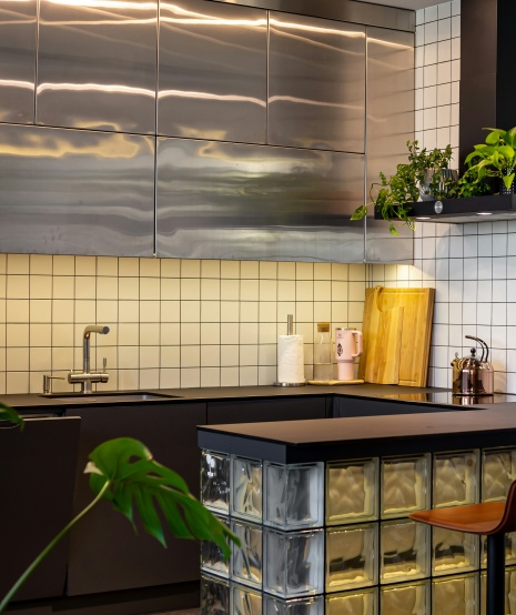 Refined Italian-style cabinet finishes