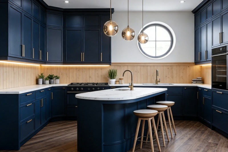 Functional slim design kitchen cabinets