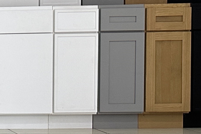 Framed Wood Kitchen Cabinets Green