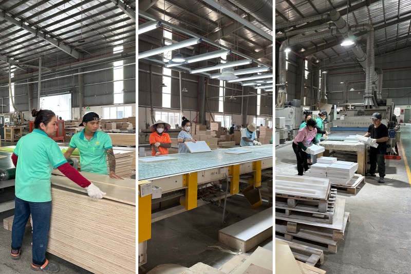 Luxury Green Framed Wood Cabinets Look