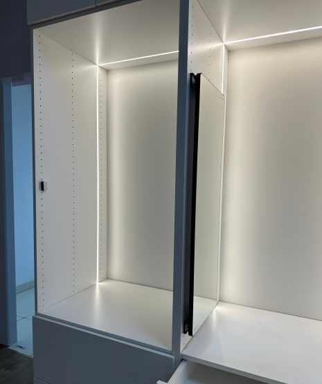 Luxurious Grey Wardrobe with Mirror