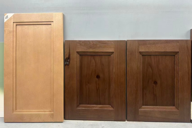Elegant oak cabinets with clean lines