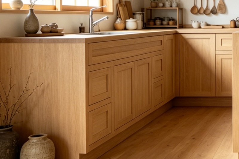 Stylish and functional oak cabinetry