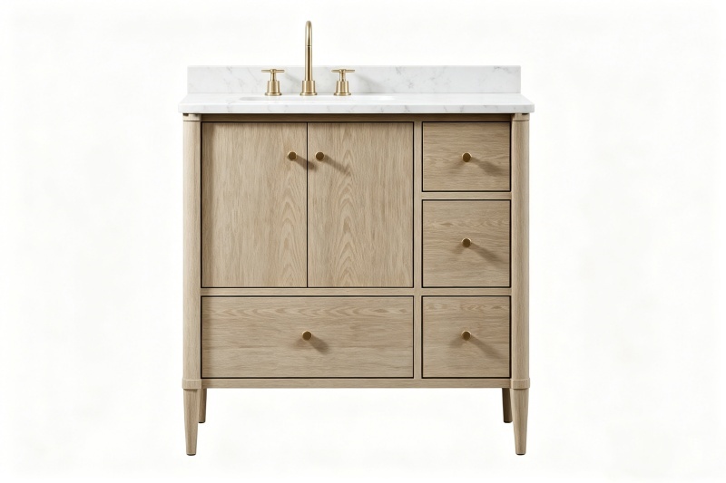 Double sink vanity with marble top