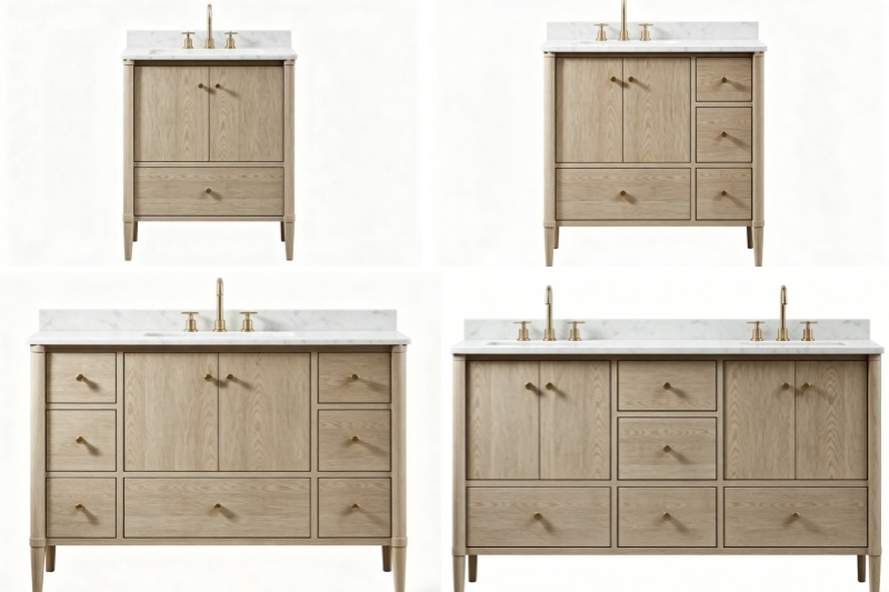 Contemporary double sink vanity set
