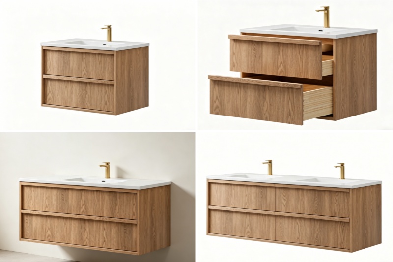 Minimalist Wood Bathroom Sink Design
