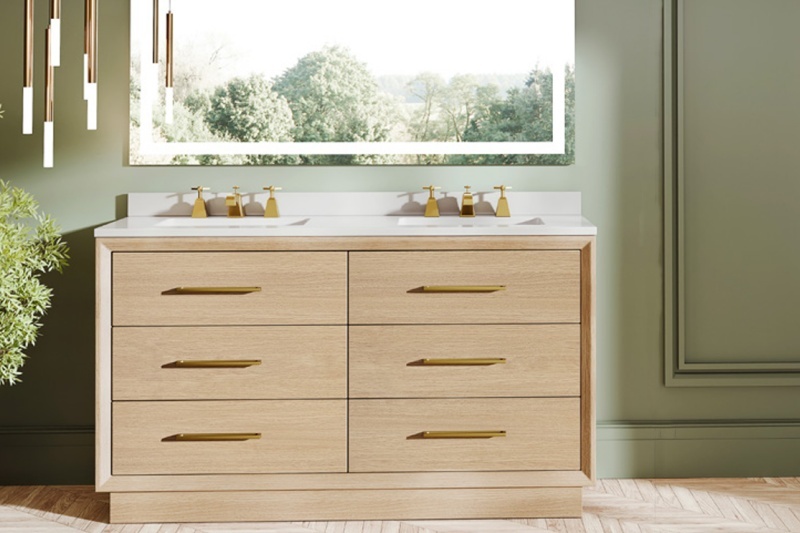 Modern light oak vanity design