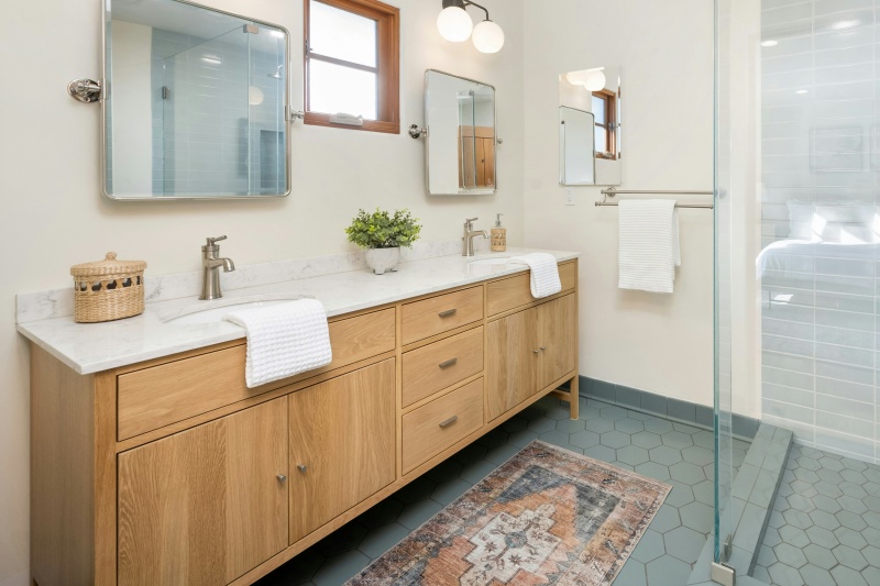Modern light oak vanity design
