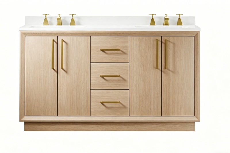 Plywood vanity enhances bathroom decor