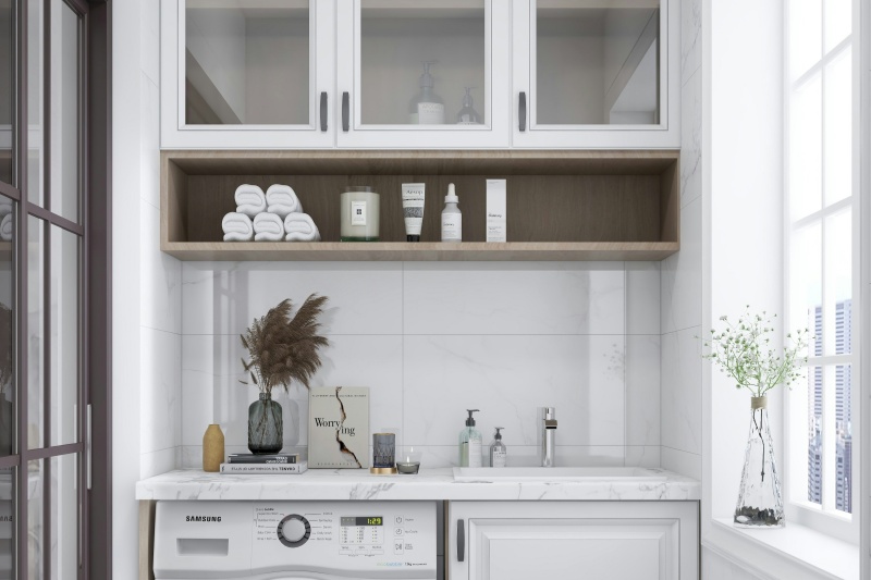 Elevate kitchen decor with glass door storage Elevate kitchen decor with glass door storage