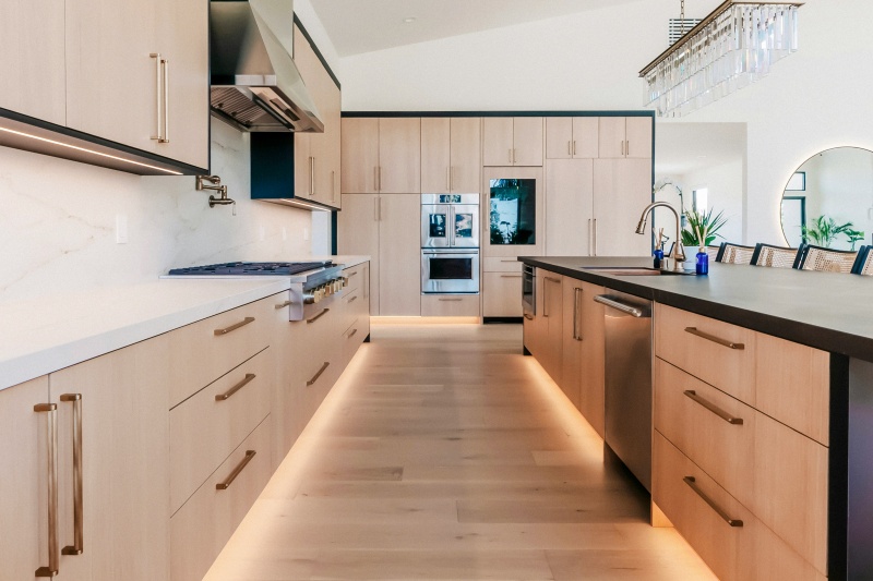 Water-resistant melamine finishes for cabinets