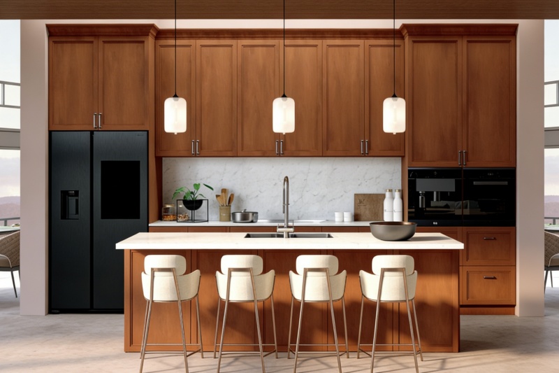 Sophistication in kitchen decor with dark cabinets Sophistication in kitchen decor with dark cabinets