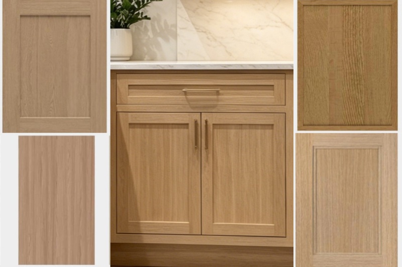 Elegant oak cabinetry with handles Elegant oak cabinetry with handles
