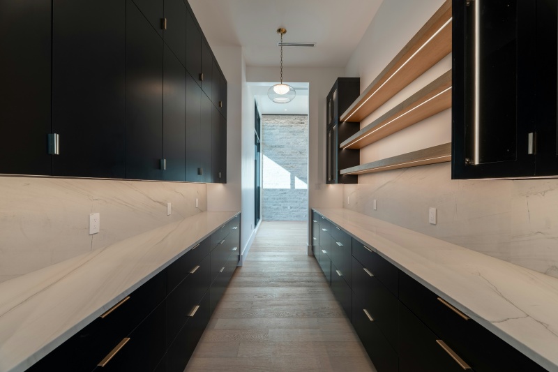 Particle board cabinets for residential construction