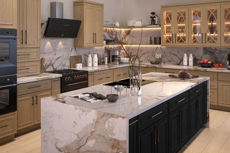 Green and cream cabinet pairing