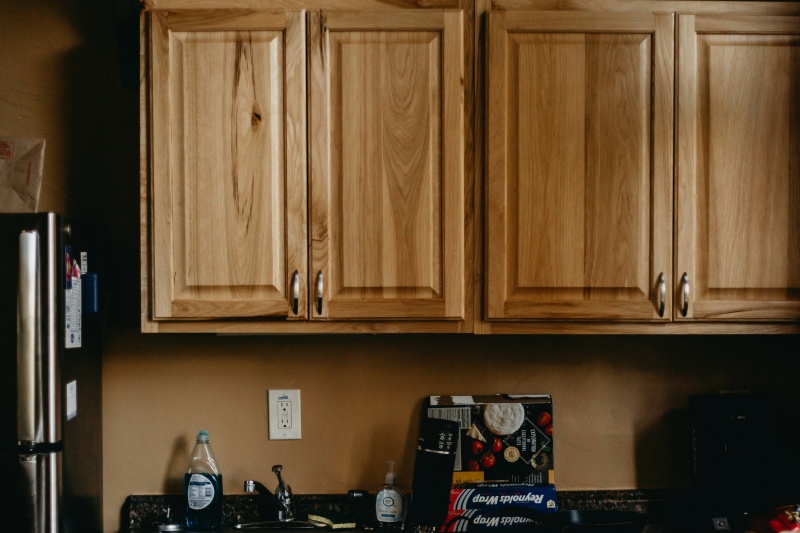 Custom made wooden cabinets with knots Custom made wooden cabinets with knots