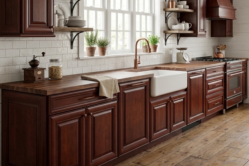 Modern farmhouse cherry wood design Modern farmhouse cherry wood design