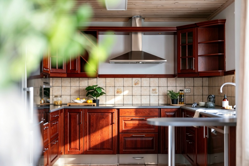 Elegant farmhouse cherry wood cupboards Elegant farmhouse cherry wood cupboards