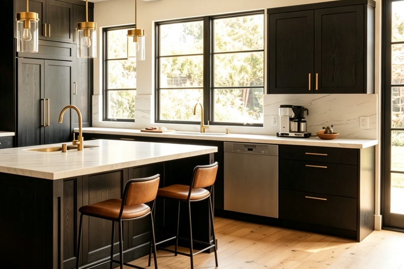 Tailored black oak luxury kitchen cabinetry Tailored black oak luxury kitchen cabinetry
