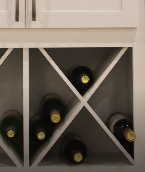 Bespoke cabinetry for wine bottles
