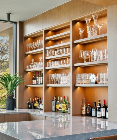 Contemporary kitchen cabinet wine holder